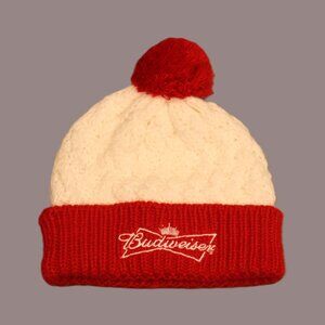 Budweiser Red & Cream Knit Beanie Pom Hat – St. Louis Flagship Purchase